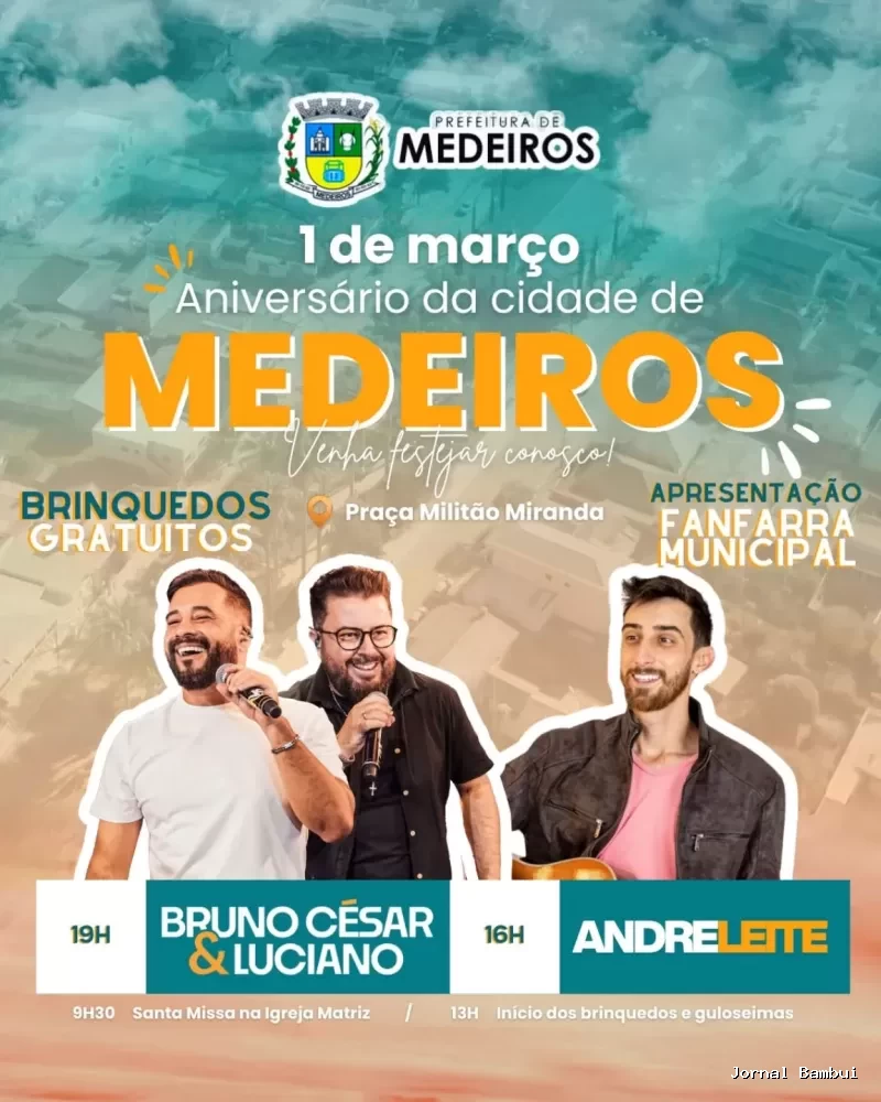 Medeiros celebra 63 anos de emancipação política com festa na Praça Militão Miranda