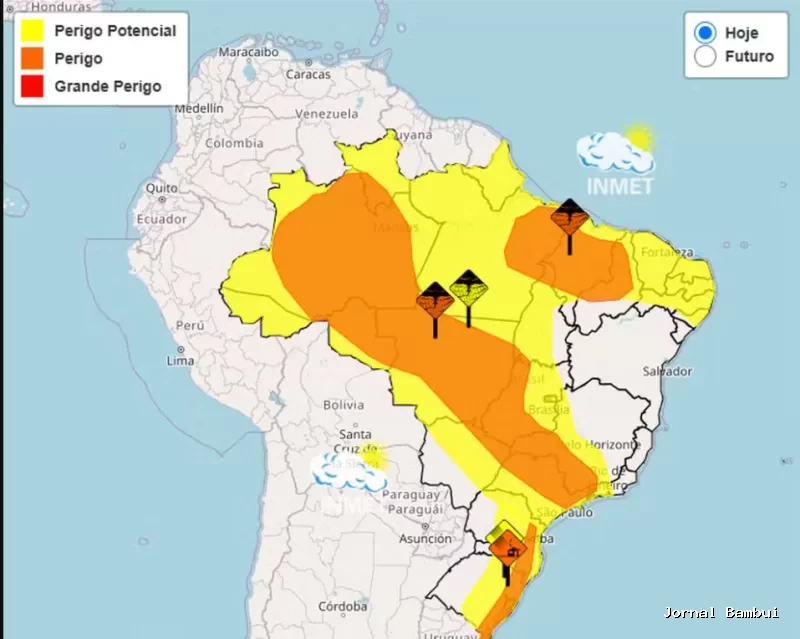 Defesa Civil alerta para ciclone extratropical e chuvas intensas em Minas Gerais
